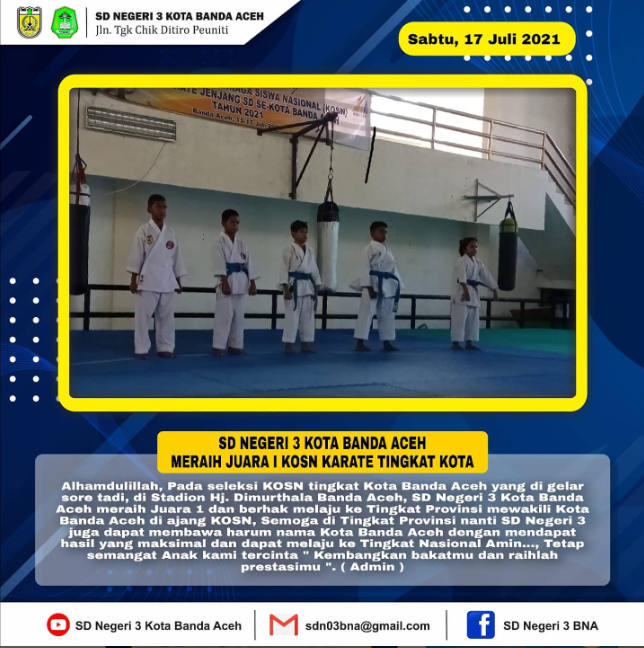 Juara KOSN Karate Tingkat Kota Banda Aceh